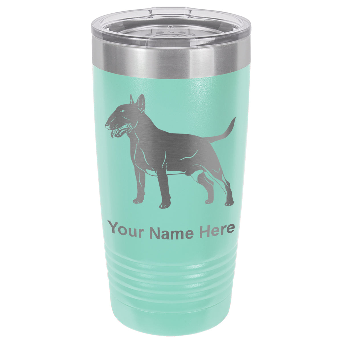 20oz Vacuum Insulated Tumbler Mug, Bull Terrier Dog, Personalized Engraving Included