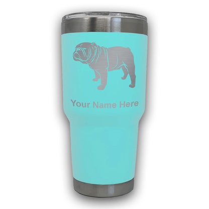 LaserGram 30oz Tumbler Mug, Bulldog Dog, Personalized Engraving Included