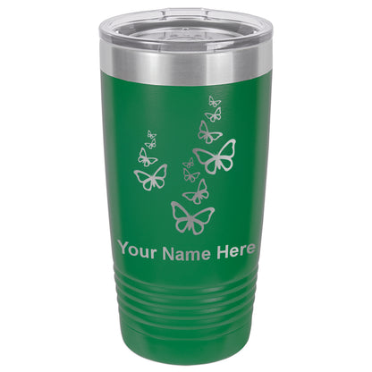 20oz Vacuum Insulated Tumbler Mug, Butterflies, Personalized Engraving Included