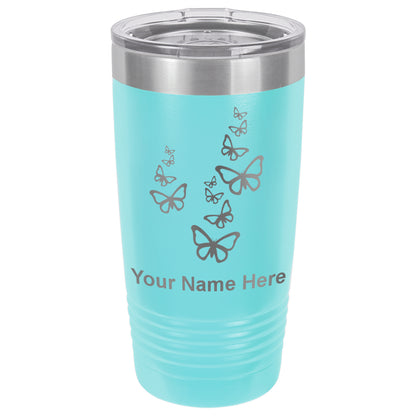 20oz Vacuum Insulated Tumbler Mug, Butterflies, Personalized Engraving Included
