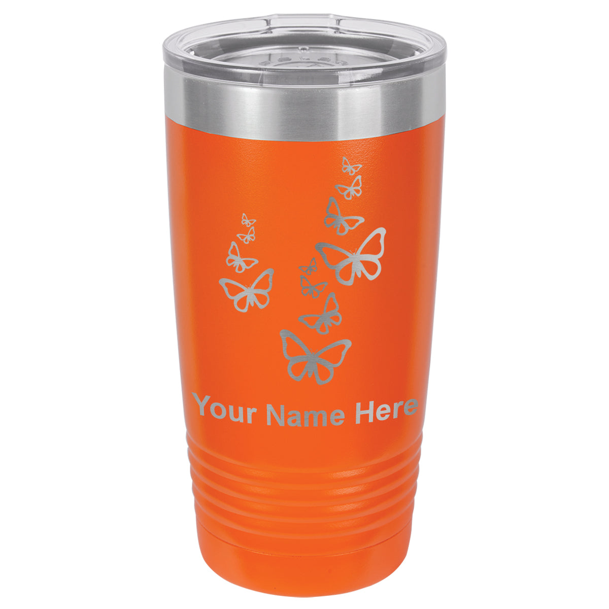 20oz Vacuum Insulated Tumbler Mug, Butterflies, Personalized Engraving Included