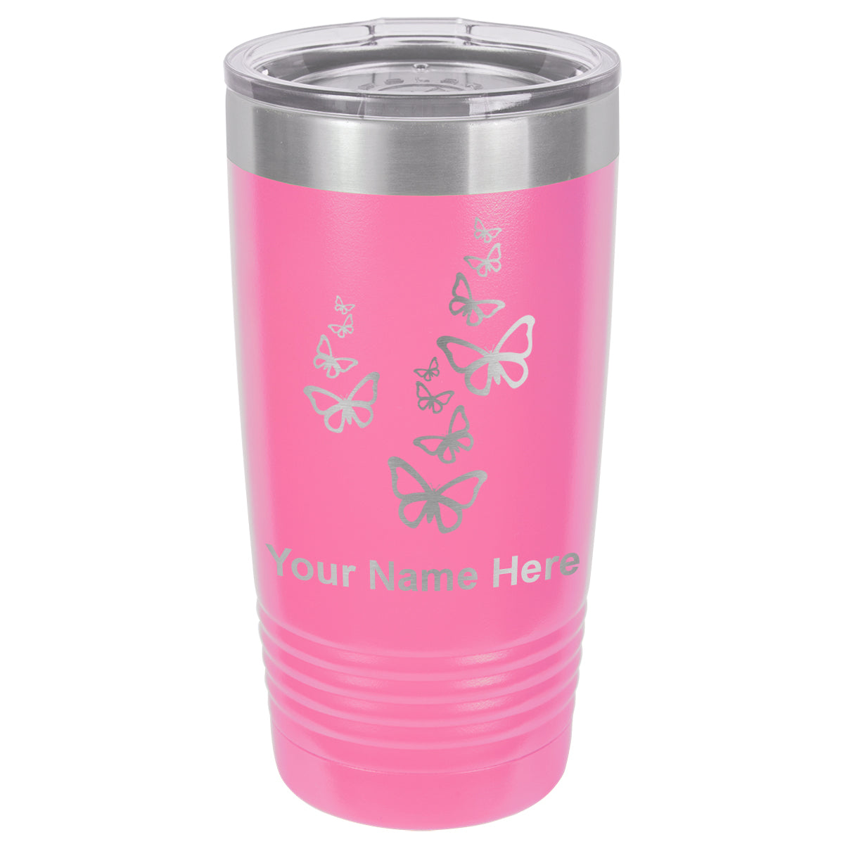 20oz Vacuum Insulated Tumbler Mug, Butterflies, Personalized Engraving Included