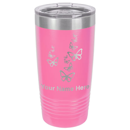 20oz Vacuum Insulated Tumbler Mug, Butterflies, Personalized Engraving Included