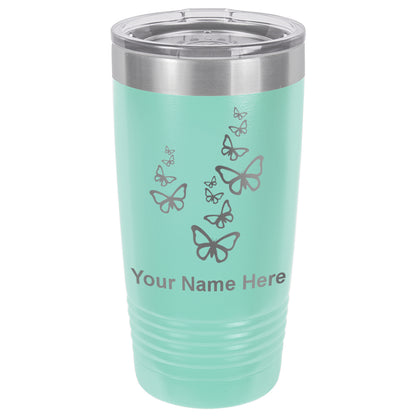 20oz Vacuum Insulated Tumbler Mug, Butterflies, Personalized Engraving Included