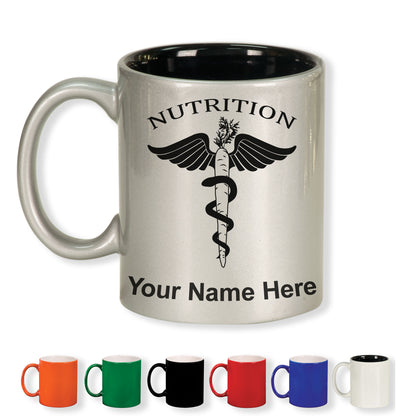 11oz Round Ceramic Coffee Mug, Nutritionist, Personalized Engraving Included