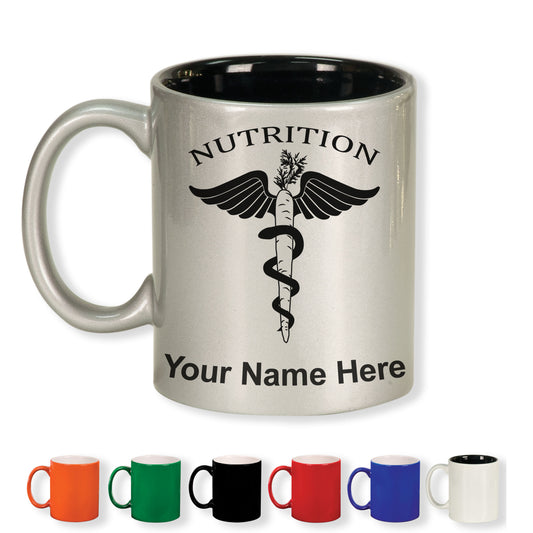 11oz Round Ceramic Coffee Mug, Nutritionist, Personalized Engraving Included