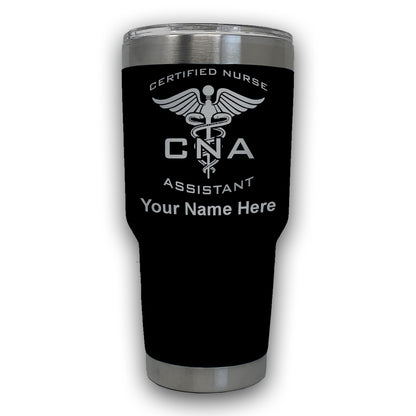LaserGram 30oz Tumbler Mug, CNA Certified Nurse Assistant, Personalized Engraving Included