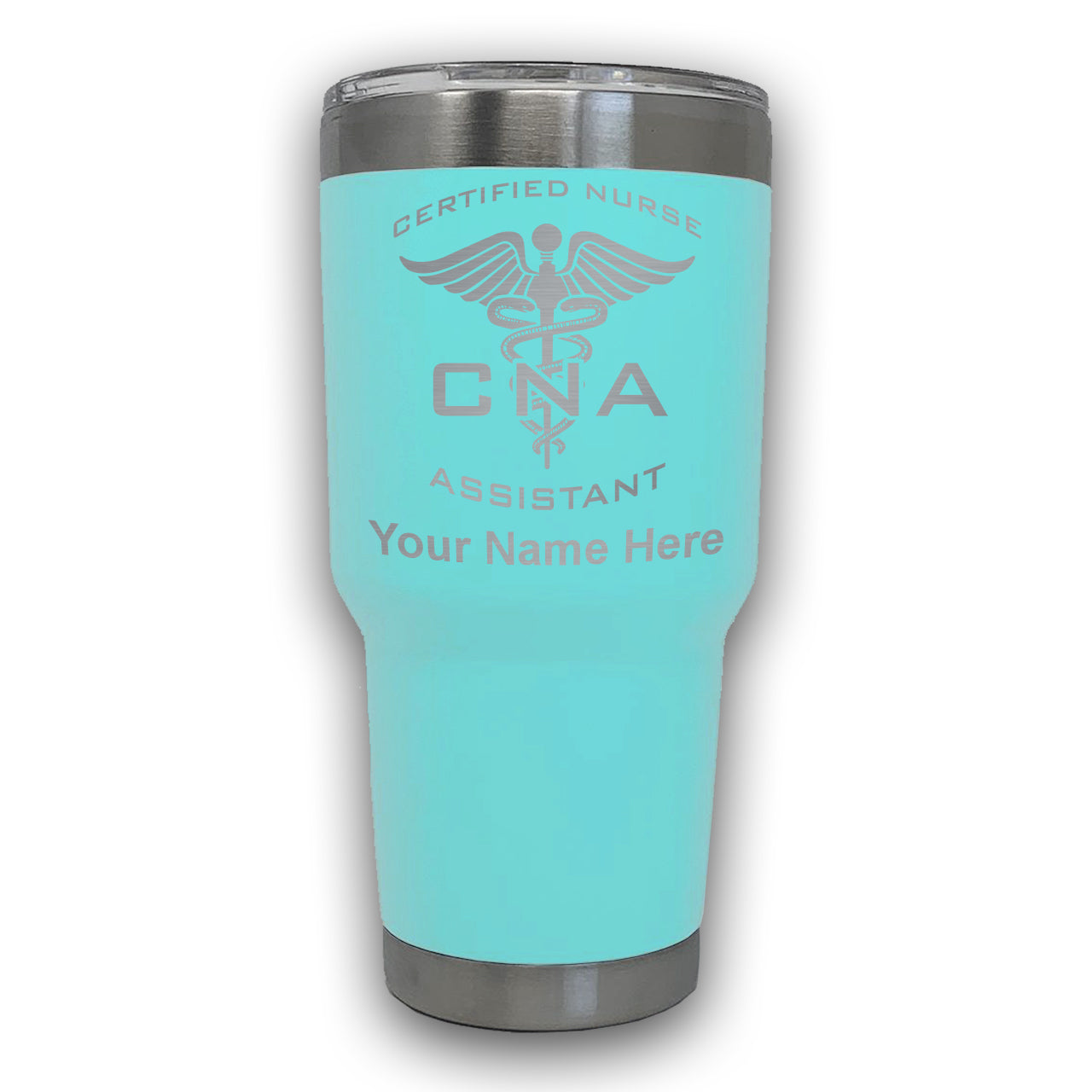 LaserGram 30oz Tumbler Mug, CNA Certified Nurse Assistant, Personalized Engraving Included