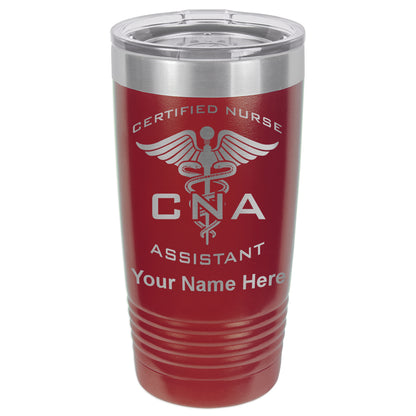 20oz Vacuum Insulated Tumbler Mug, CNA Certified Nurse Assistant, Personalized Engraving Included