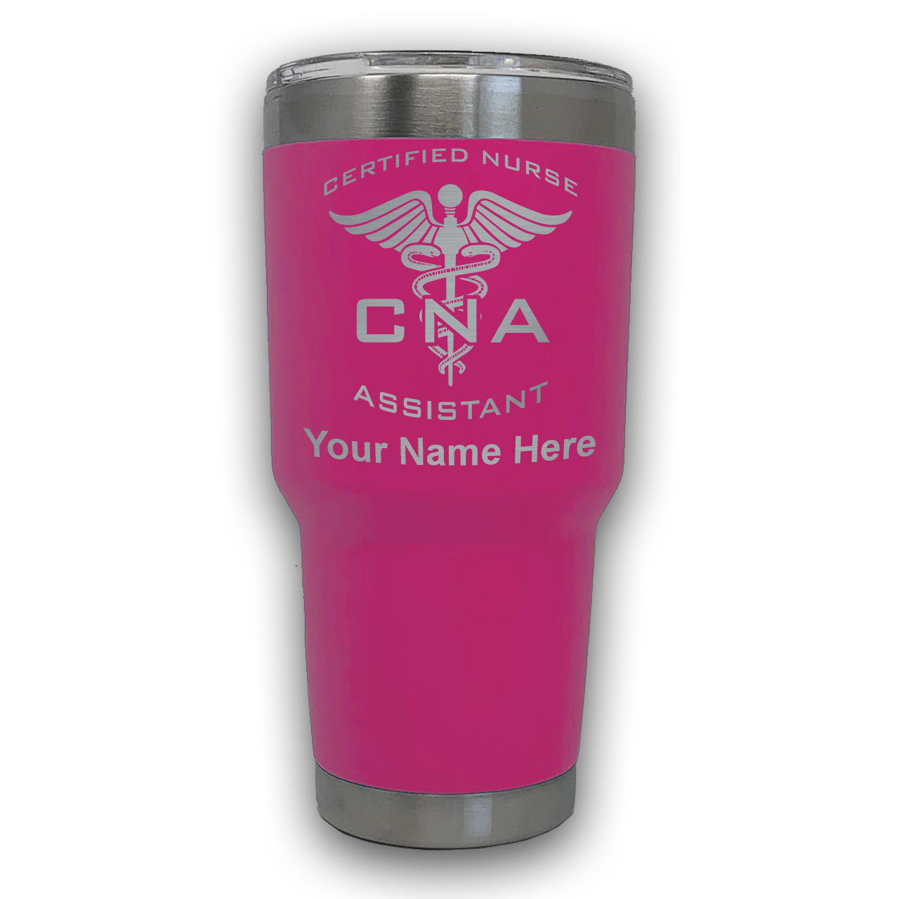 LaserGram 30oz Tumbler Mug, CNA Certified Nurse Assistant, Personalized Engraving Included