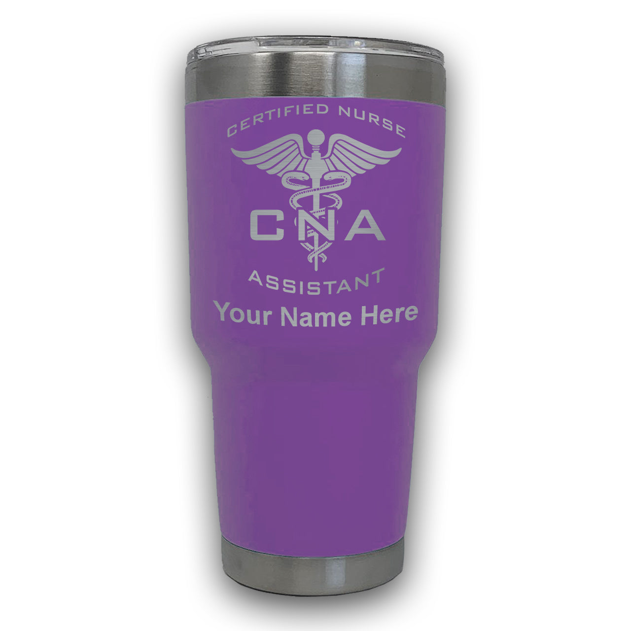 LaserGram 30oz Tumbler Mug, CNA Certified Nurse Assistant, Personalized Engraving Included