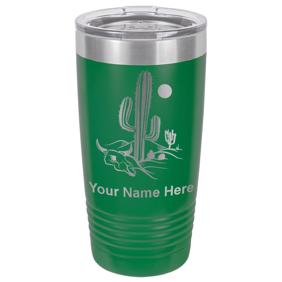 20oz Vacuum Insulated Tumbler Mug, Cactus, Personalized Engraving Included