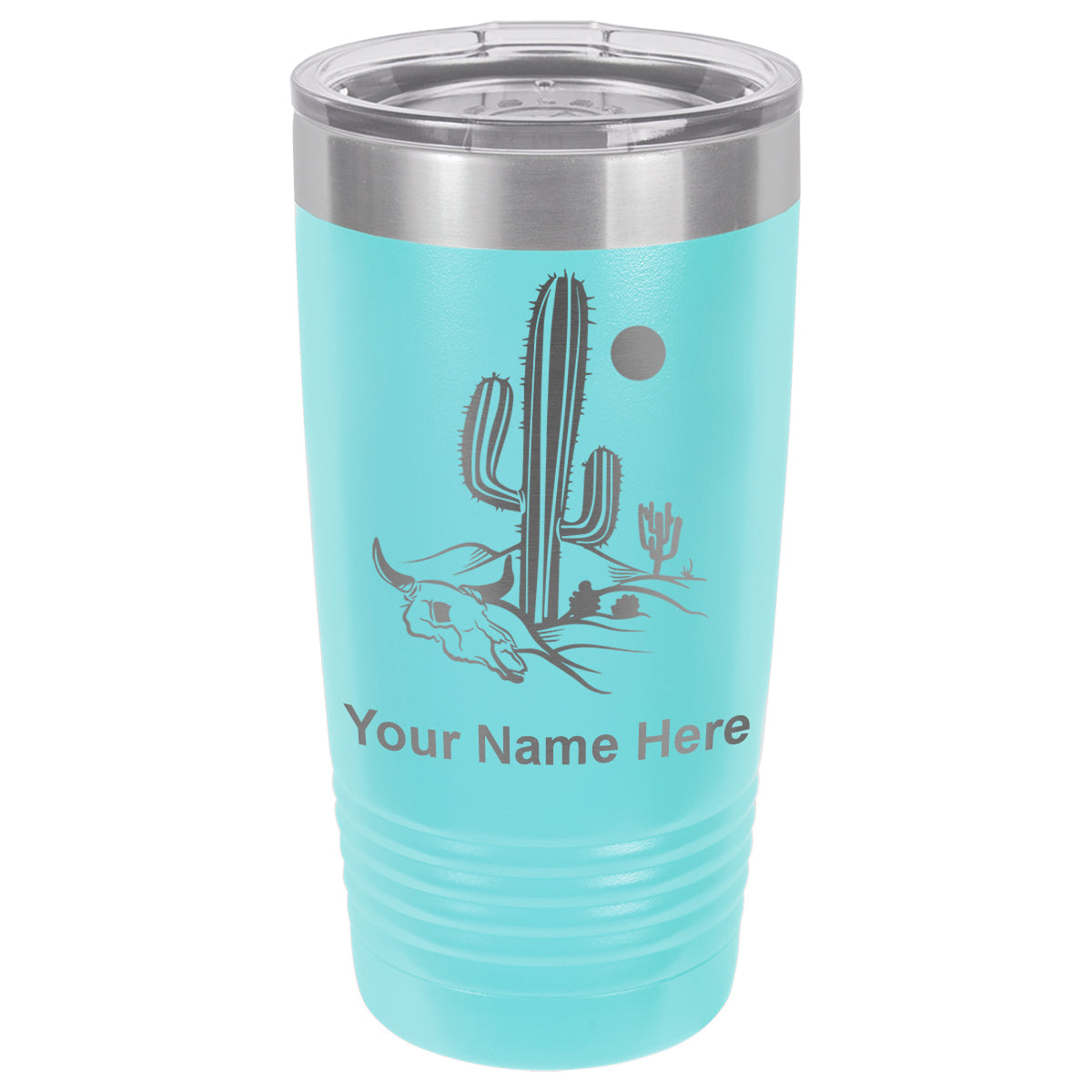 20oz Vacuum Insulated Tumbler Mug, Cactus, Personalized Engraving Included