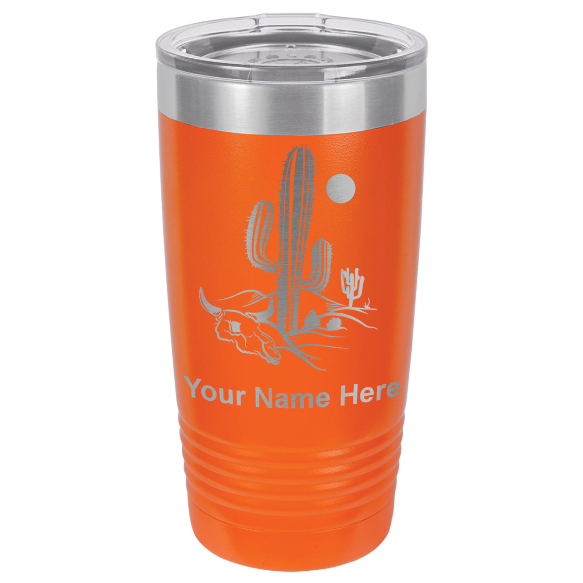 20oz Vacuum Insulated Tumbler Mug, Cactus, Personalized Engraving Included
