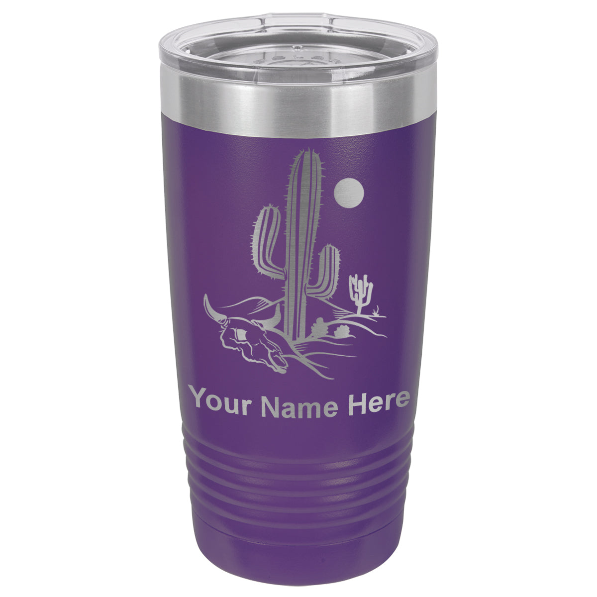 20oz Vacuum Insulated Tumbler Mug, Cactus, Personalized Engraving Included