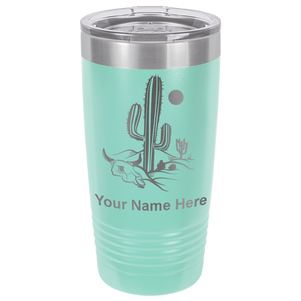 20oz Vacuum Insulated Tumbler Mug, Cactus, Personalized Engraving Included