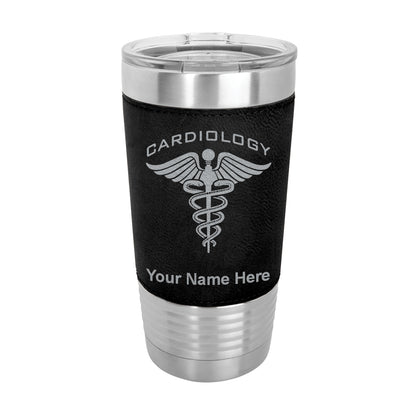 20oz Faux Leather Tumbler Mug, Cardiology, Personalized Engraving Included - LaserGram Custom Engraved Gifts