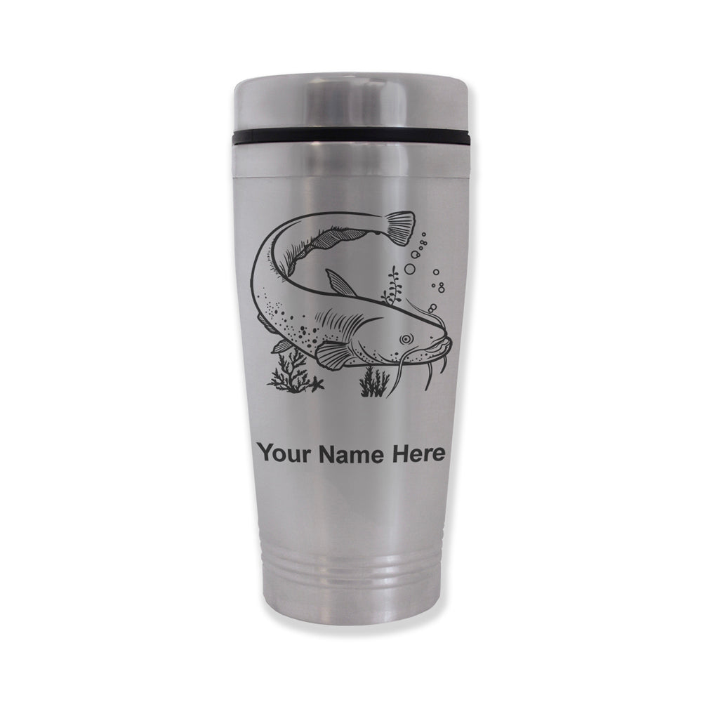 Commuter Travel Mug, Catfish, Personalized Engraving Included