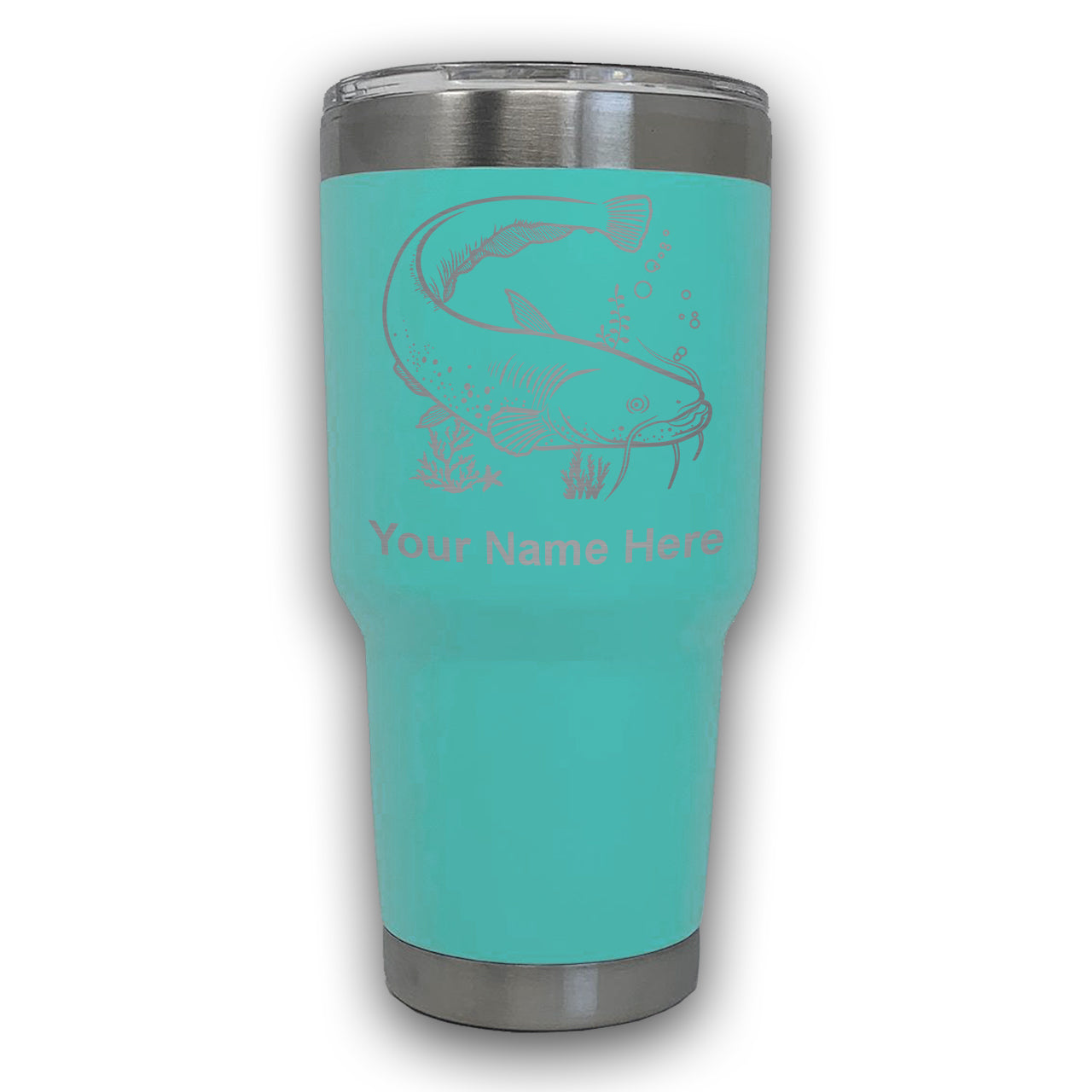 LaserGram 30oz Tumbler Mug, Catfish, Personalized Engraving Included
