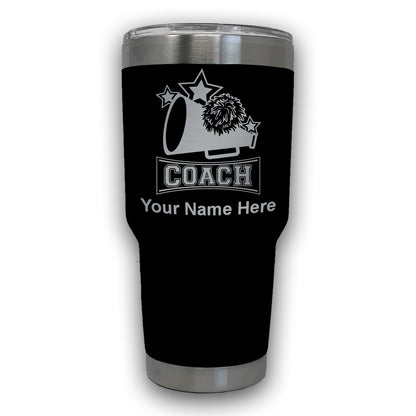 LaserGram 30oz Tumbler Mug, Cheerleading Coach, Personalized Engraving Included