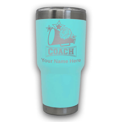 LaserGram 30oz Tumbler Mug, Cheerleading Coach, Personalized Engraving Included