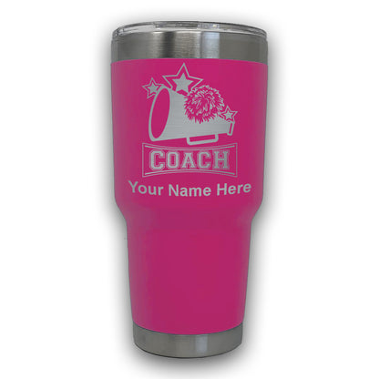 LaserGram 30oz Tumbler Mug, Cheerleading Coach, Personalized Engraving Included