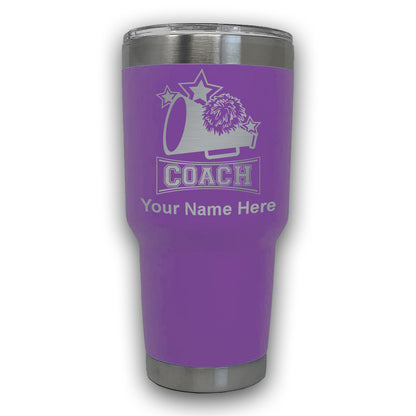 LaserGram 30oz Tumbler Mug, Cheerleading Coach, Personalized Engraving Included