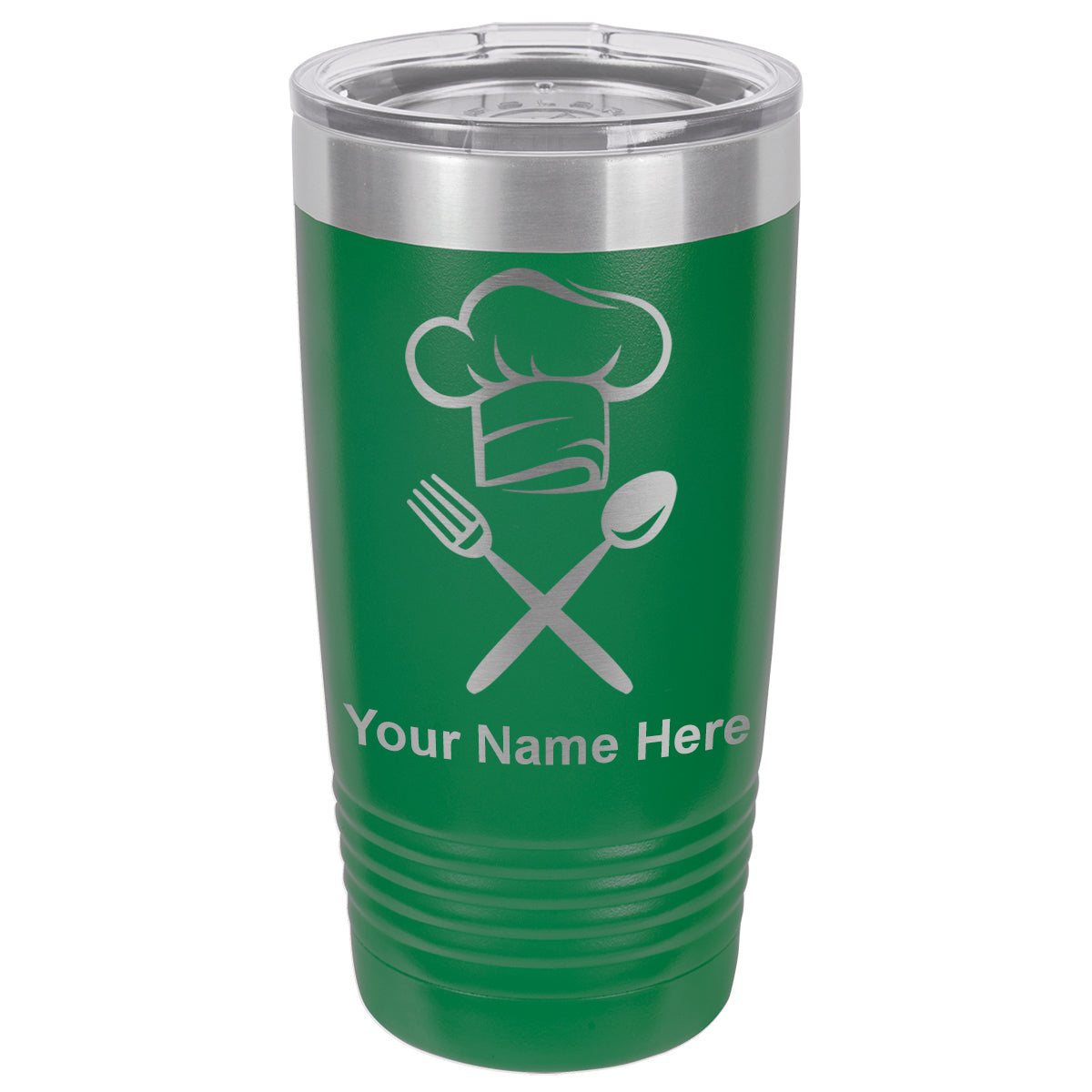 20oz Vacuum Insulated Tumbler Mug, Chef Hat, Personalized Engraving Included