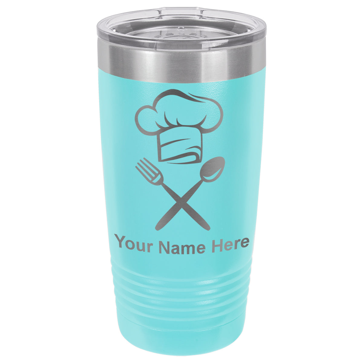 20oz Vacuum Insulated Tumbler Mug, Chef Hat, Personalized Engraving Included