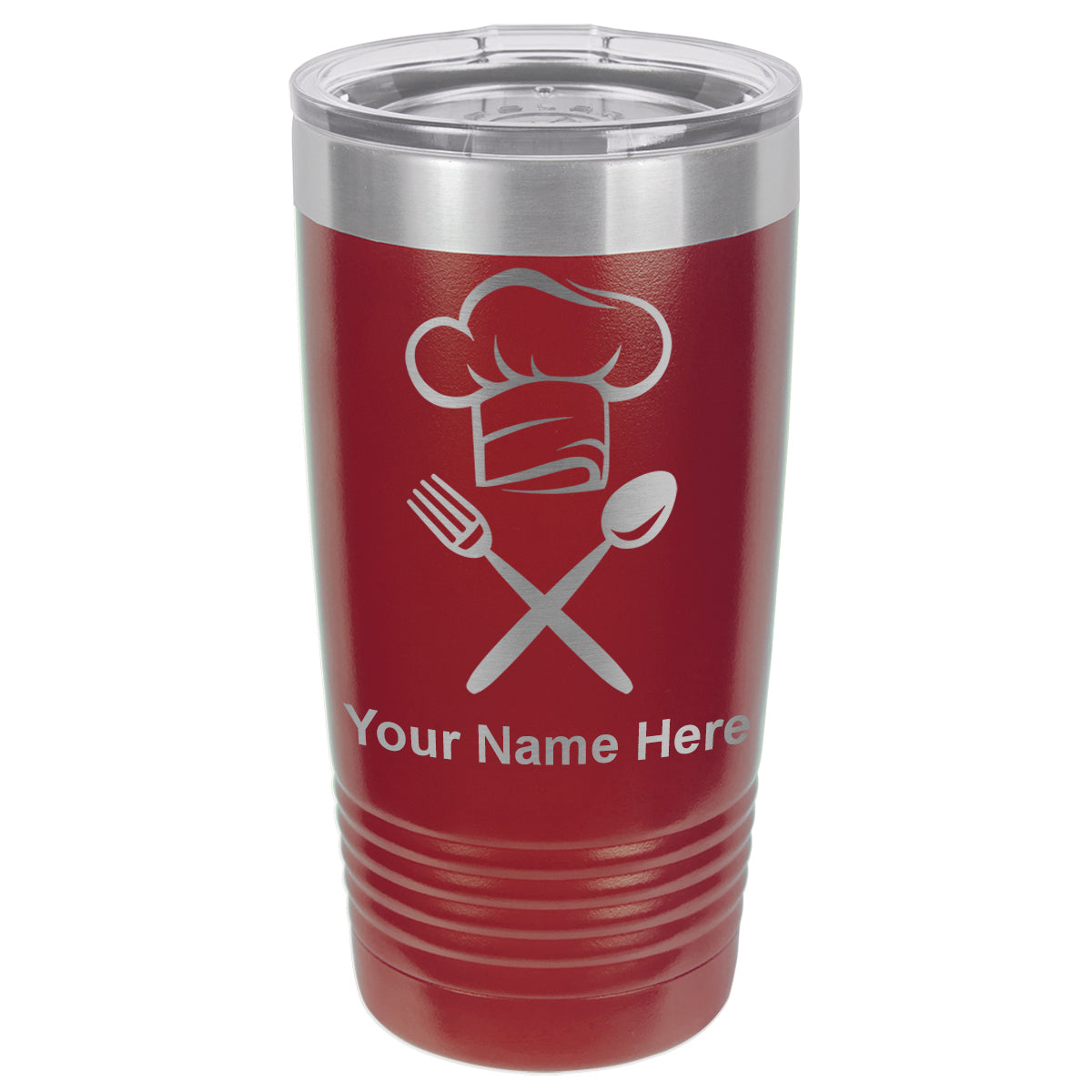 20oz Vacuum Insulated Tumbler Mug, Chef Hat, Personalized Engraving Included