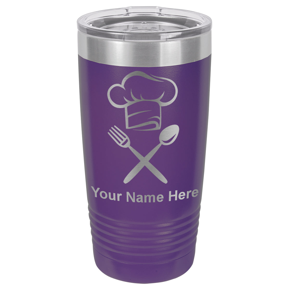 20oz Vacuum Insulated Tumbler Mug, Chef Hat, Personalized Engraving Included