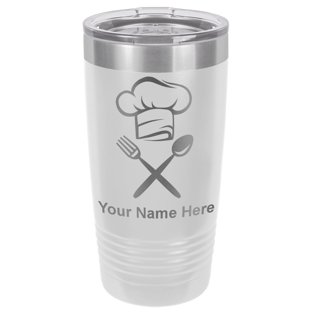 20oz Vacuum Insulated Tumbler Mug, Chef Hat, Personalized Engraving Included