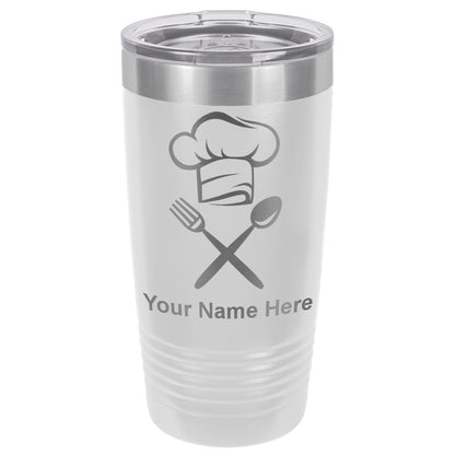 20oz Vacuum Insulated Tumbler Mug, Chef Hat, Personalized Engraving Included