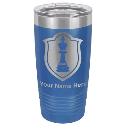 20oz Vacuum Insulated Tumbler Mug, Chess King, Personalized Engraving Included