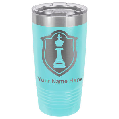 20oz Vacuum Insulated Tumbler Mug, Chess King, Personalized Engraving Included