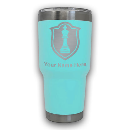 LaserGram 30oz Tumbler Mug, Chess King, Personalized Engraving Included