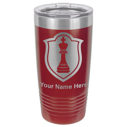 20oz Vacuum Insulated Tumbler Mug, Chess King, Personalized Engraving Included