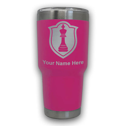 LaserGram 30oz Tumbler Mug, Chess King, Personalized Engraving Included