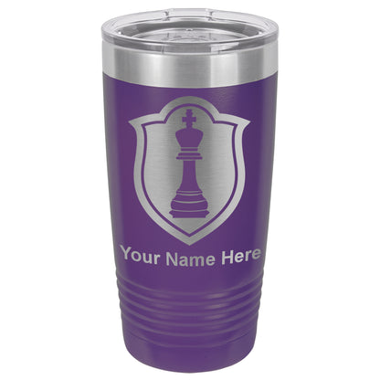 20oz Vacuum Insulated Tumbler Mug, Chess King, Personalized Engraving Included