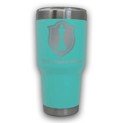 LaserGram 30oz Tumbler Mug, Chess King, Personalized Engraving Included