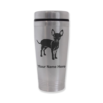 Commuter Travel Mug, Chihuahua Dog, Personalized Engraving Included