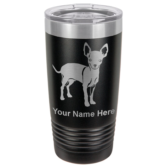 20oz Vacuum Insulated Tumbler Mug, Chihuahua Dog, Personalized Engraving Included