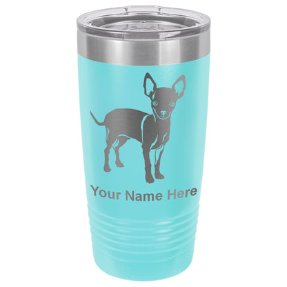 20oz Vacuum Insulated Tumbler Mug, Chihuahua Dog, Personalized Engraving Included