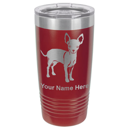 20oz Vacuum Insulated Tumbler Mug, Chihuahua Dog, Personalized Engraving Included