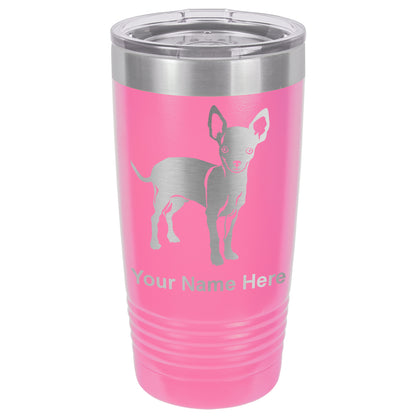 20oz Vacuum Insulated Tumbler Mug, Chihuahua Dog, Personalized Engraving Included