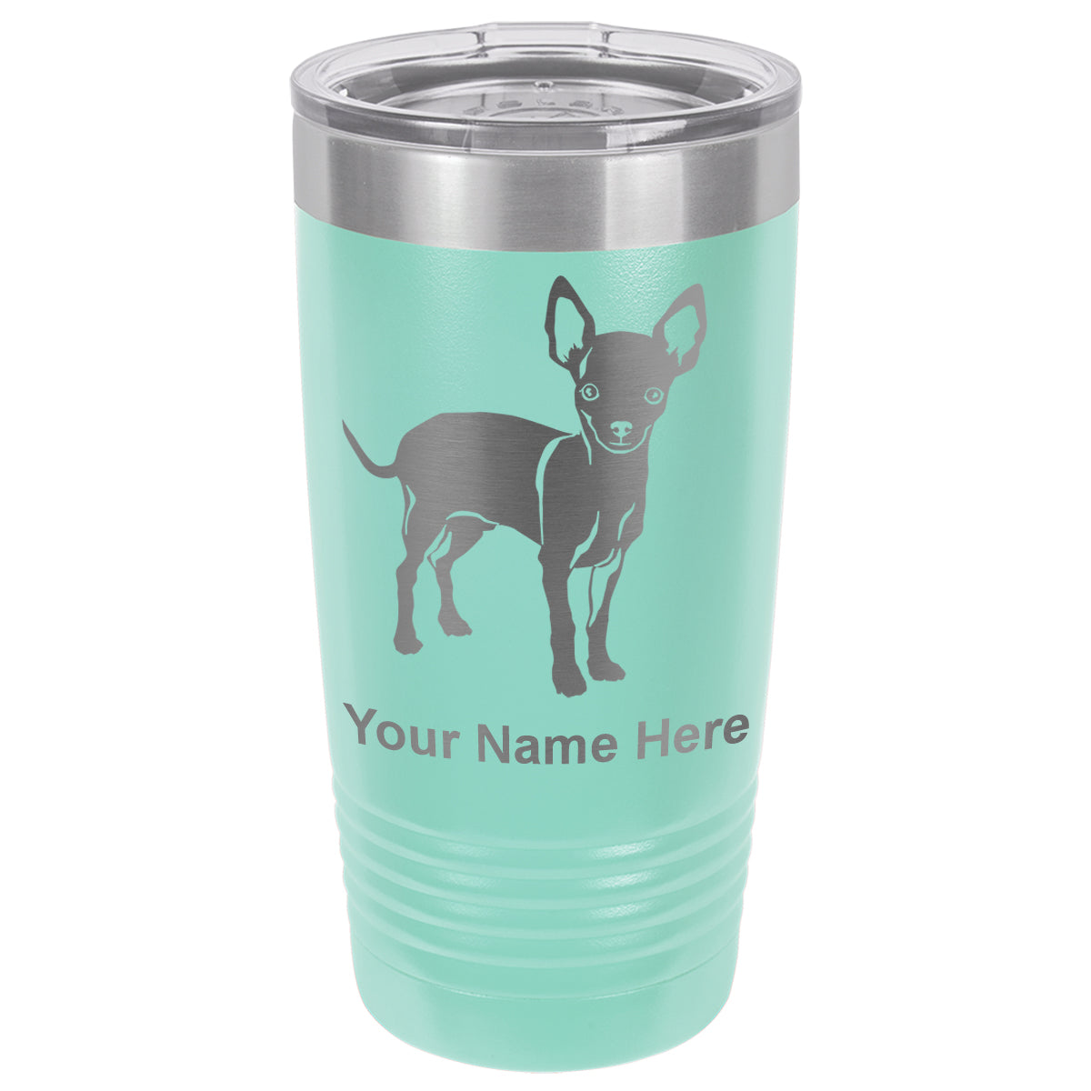 20oz Vacuum Insulated Tumbler Mug, Chihuahua Dog, Personalized Engraving Included