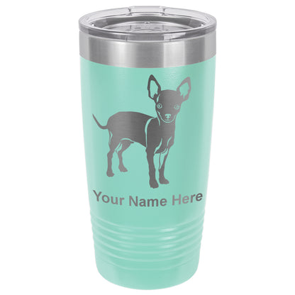 20oz Vacuum Insulated Tumbler Mug, Chihuahua Dog, Personalized Engraving Included