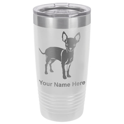 20oz Vacuum Insulated Tumbler Mug, Chihuahua Dog, Personalized Engraving Included