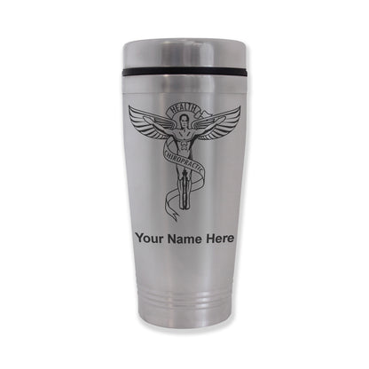 Commuter Travel Mug, Chiropractic Symbol, Personalized Engraving Included
