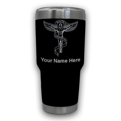 LaserGram 30oz Tumbler Mug, Chiropractic Symbol, Personalized Engraving Included